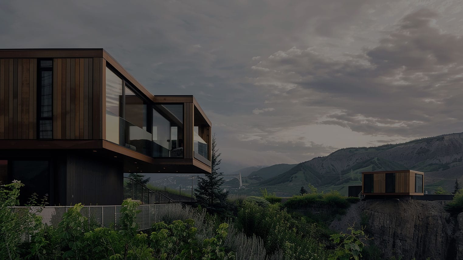 Dexel Structural Engineers main slider house with view mountains trees